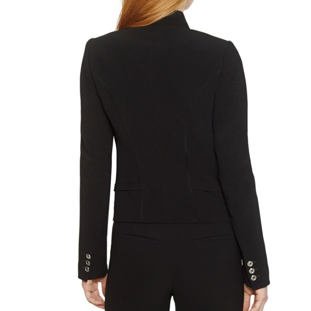Whbm Open Front Drape Blazer Black - Size 8 - image 2